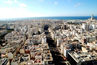 Вид сверху на город Касабланка.