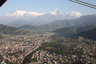 Город  Покхара с высоты.