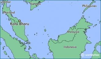 Кота-Бару на карте Малайзии.