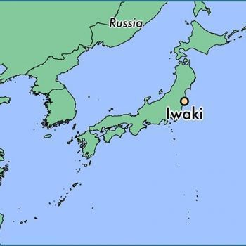 Город Иваки на карте Японии.