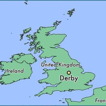 Дерби на карте Великобритании.