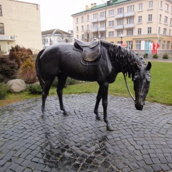 Памятник лошади.