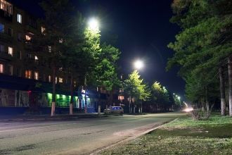 Ночная жизнь в городе Арсеньев.