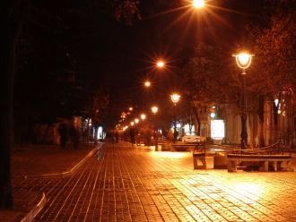 Город Лубны ночью.