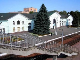 Железнодорожный вокзал города Лубны.