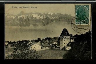Вадуц на старой почтовой открытке