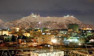 Ночной вид на окрестности Кабула.