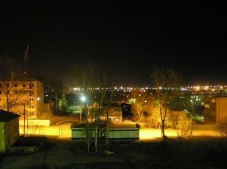 Ночной город Бугульма, Россия.