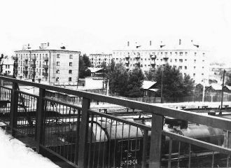 Вид на город Донской с ж/д моста в 1966 
