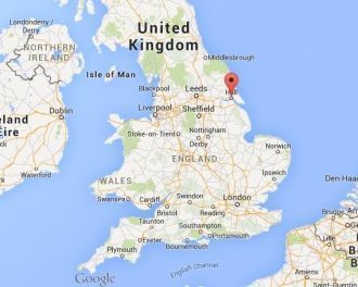 Кингстон-апон-Халл на карте Великобритан