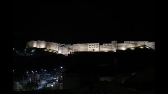 Вид на крепость, ночью, Дербент.
