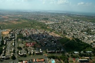 Вид на город Сьюдад-Гуаяна с высоты.