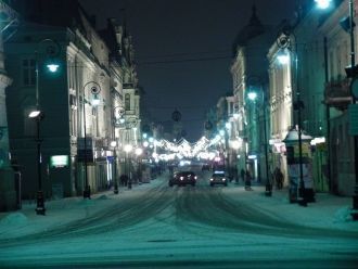 Ночные улицы, Лодзь.
