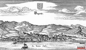 Город Брегенц в 1643 году, Форарльберг.
