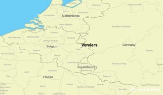 Вервье на карте Бельгии.