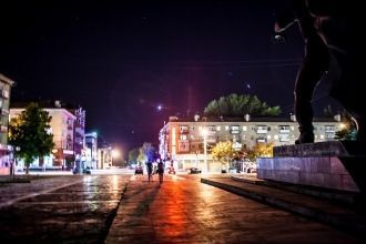 Ночной вид города Шахты