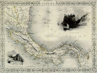Старинная карта Панамы.