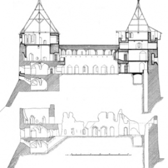 Замок XIII века находился на холме в теп