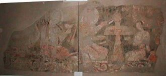 Фрагмент настенной живописи дворца бухар