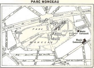 Парк Монсо. Карта парка.