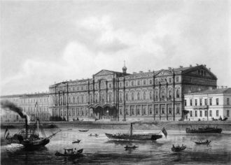 Первые постройки на Дворцовой набережной