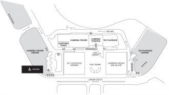 Карта Театрального Центра Канберры.