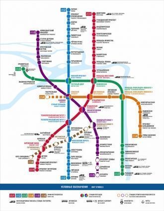 Схема линий Санкт-Петербургского метропо