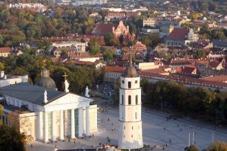 Вид на Кафедральную площадь Вильнюса с в