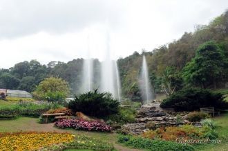Центр парка – клумбы с водопадами и оран