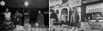 Фотографии рынка: слева – 1920 года, спр