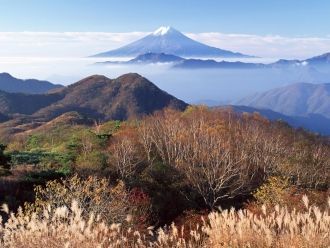 На юго-востоке Фудзи лежит вулканический
