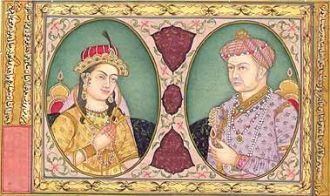 Изображение Акбара и его жены. В 1562 го