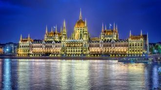 Здание венгерского парламента, вечерняя 