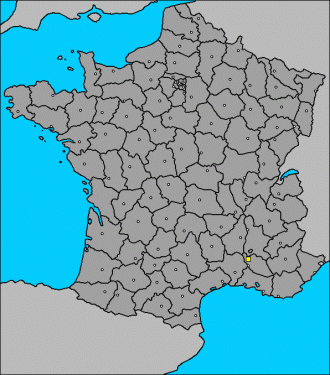 Карта Франции на которой изображен театр