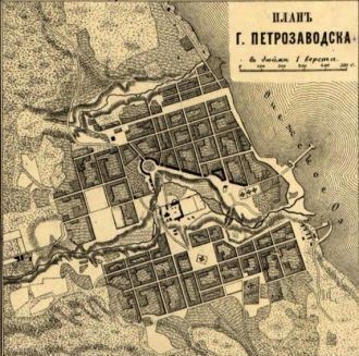 Петрозаводск на плане 1870 года