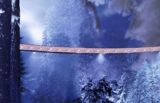 Висячий мост Капилано вид зимой.