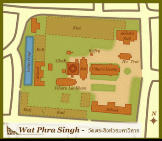 План монастыря Ват Пхра Синг.