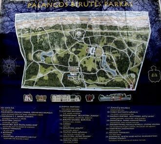 Карта парка в Паланге.