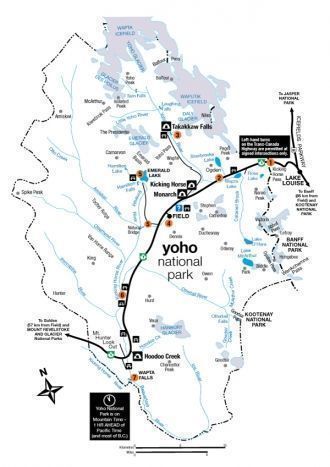 Карта парка Йохо.