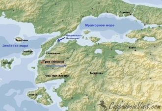 Троя на карте Турции.