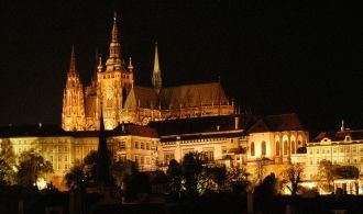 Старый королевский дворец в Праге, ночно