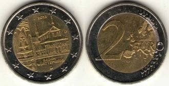 Монастырь Маульбронн на монете 2 Евро