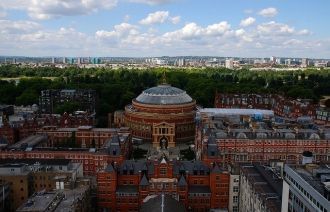 Панорама лондона и вид на Альберт Холл