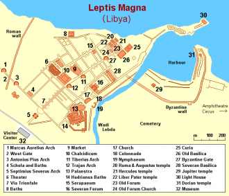 Карта Лептис-Магна