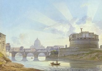 Замок на картине Брюллова, XIX век