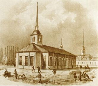 Первая Исаакиевская церковь в 1710 г. Ли