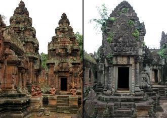 Бантей Срей (слева): это храм кхмерской 