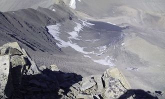 Ледник Дюльтыдаг с вершины.