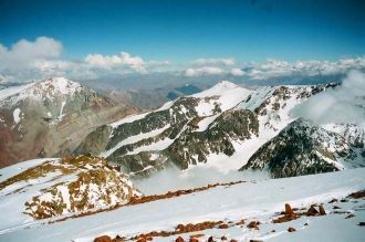 Вид с вершины Mercedario, на горизонте в