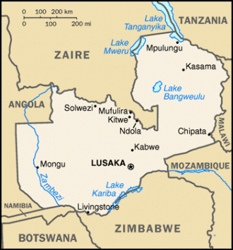Озеро Бангвеулу на карте.